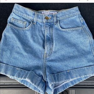 American Apparel High Waisted Jean Shorts